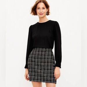 LOFT Shimmer Tweed Pocket Skirt